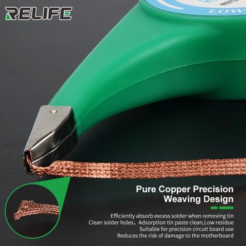 Стрічка для випаювання RELIFE RL-3520, Ш. 3,5 мм, (Д) 2 м Прев'ю 2