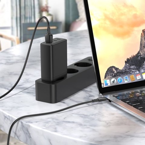 USB кабель Borofone BX93, USB тип-C, USB тип-A, 100 см, 100 Вт, 6 А, черный, #6941991103179 Превью 2