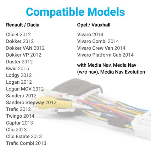 Cámara de visión trasera para Opel Vivaro Dacia Renault Clio Duster Megane Logan con juego de cables y cable de conexión de 24 pines Vista previa  1