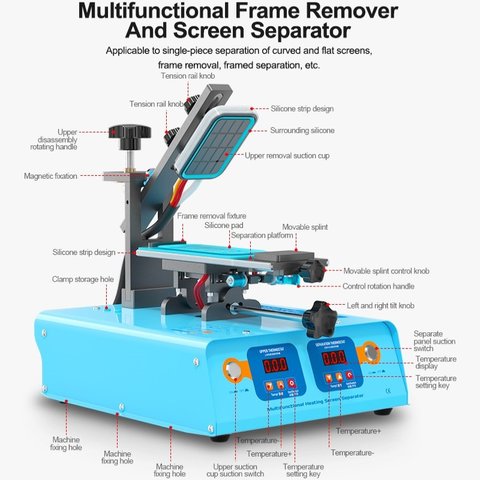 LCD Touch Screen Glass Separator Sunshine S-918M, (with vacuum pump, for LCDs up to 7") Preview 9