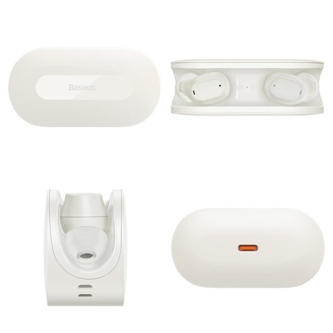 Auricular Baseus Bowie EZ10, inalámbrica, blanco, con funda de carga, con cable, #A00054300226-Z1 Vista previa  1