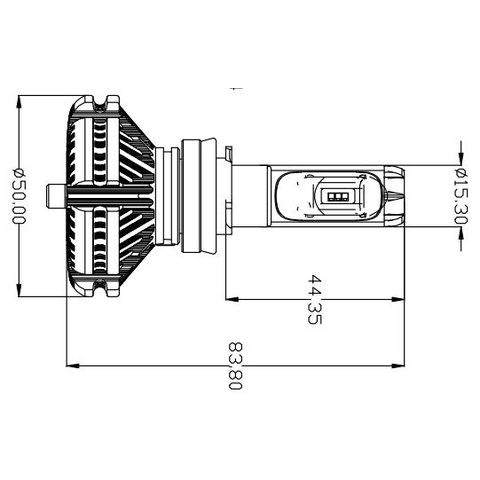 Набір світлодіодного головного світла UP-X3HL-H11W-6000LM (H11, 6000 лм, холодний білий) Прев'ю 1