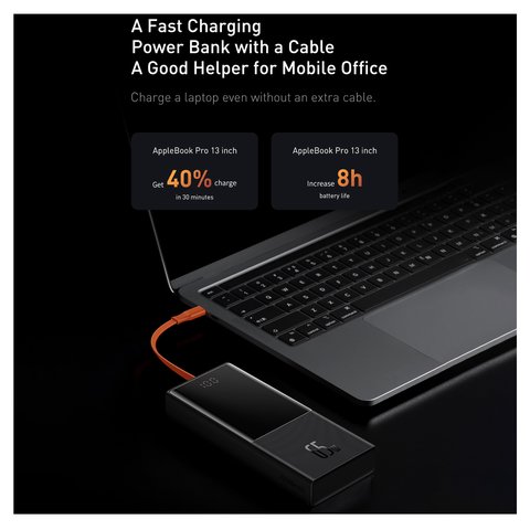 Power bank Baseus Elf Digital Display, 20000 мАч, 65 Вт, черный, Power Delivery (PD), #PPJL000001 Превью 1