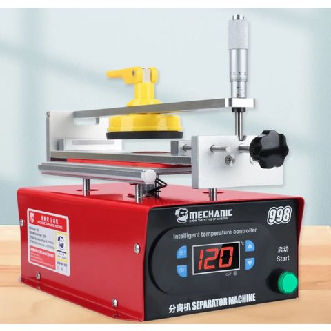 Пристрій для розклеювання дисплейного модуля (сепаратор) Mechanic MC998, з вакуумним насосом, використовується для екранів до 7 " Прев'ю 1