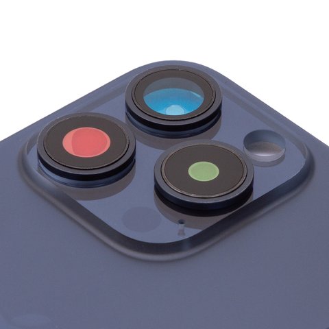 Задня панель корпуса для iPhone 15 Pro, синя, із склом камери, Original (PRC) Прев'ю 1