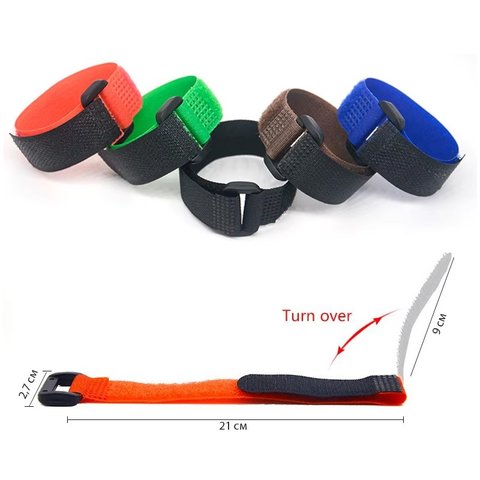 Органайзер для кабеля, жовтий, 20 мм, 30 см, багаторазова стрічка-липучка Прев'ю 1