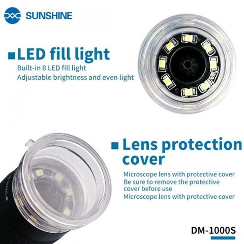 Микроскоп Sunshine DM-1000S, USB, 2,0 Мп, верхняя подсветка, до 1000X Превью 3