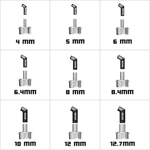 Насадка термофена Mechanic 861 Diagonal, вигнута, 9in1, 4mm/5mm/6mm/6.4mm/8mm/8.4mm/10mm/12mm/12.7mm Прев'ю 3
